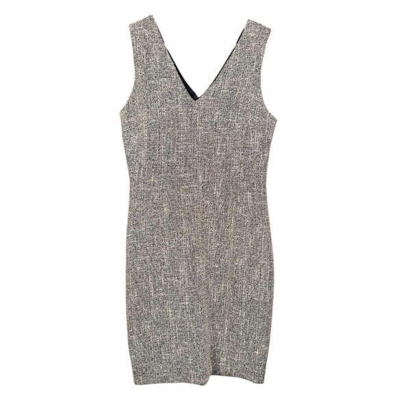 Banana Republic Tweed Sheath Dress Size 6 Sleeveless V-Neck Classic Workwear - Picture 1 of 7
